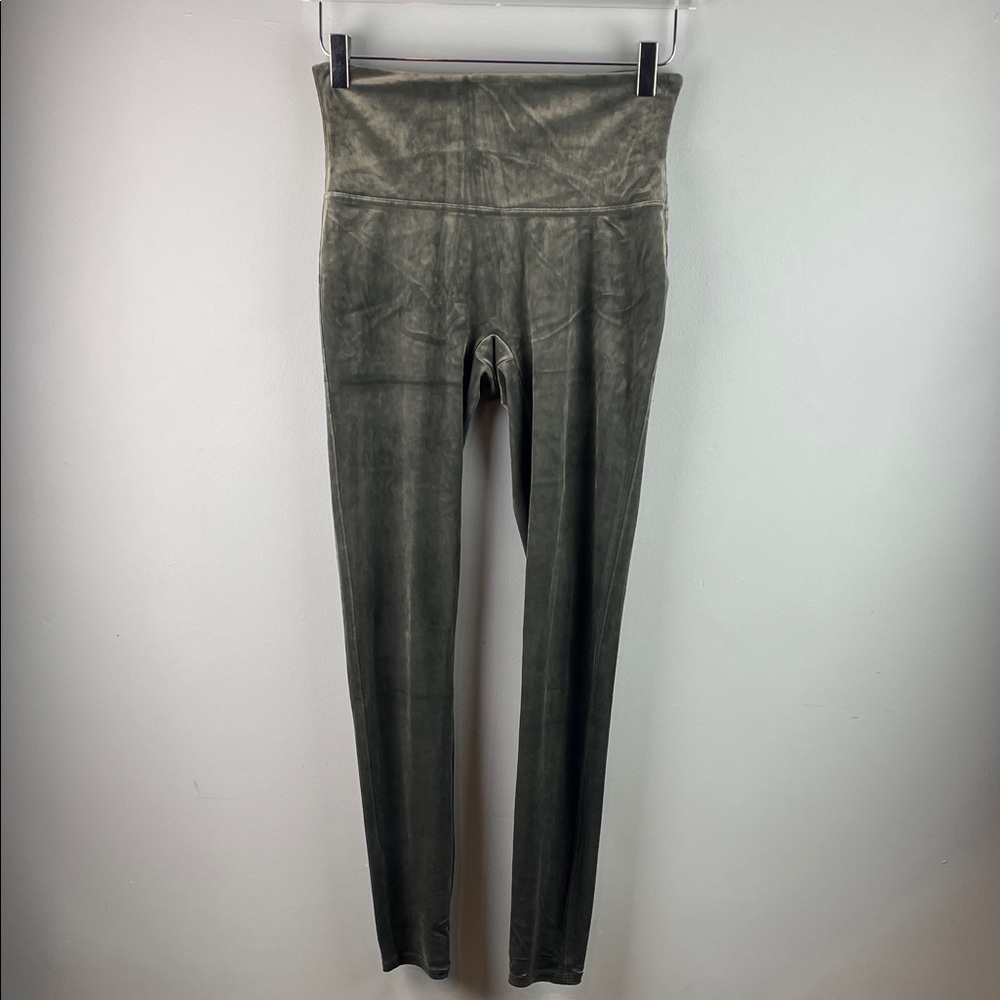 Spanx Velvet Olive High-Waisted Leggings Size L